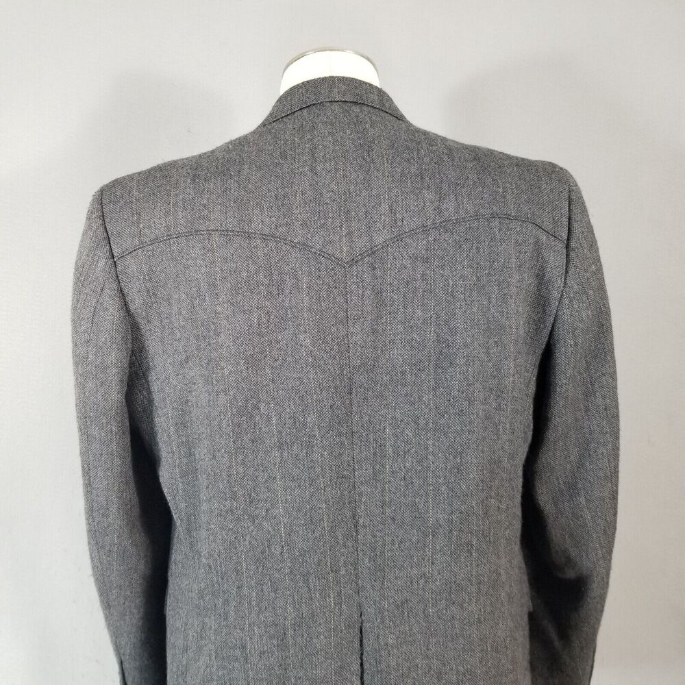 Circle S Dallas Texas Sport Coat Jacket‎ Men's 44R Gray Tweed Lambswool Weatern - Picture 11 of 15